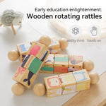 Wooden Baby Rattles Rotating Animal