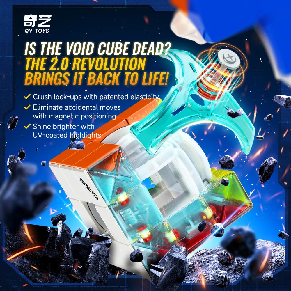 QiYi Racing Void Hollow Magnetic UV Magic Speed Cube Stickerless