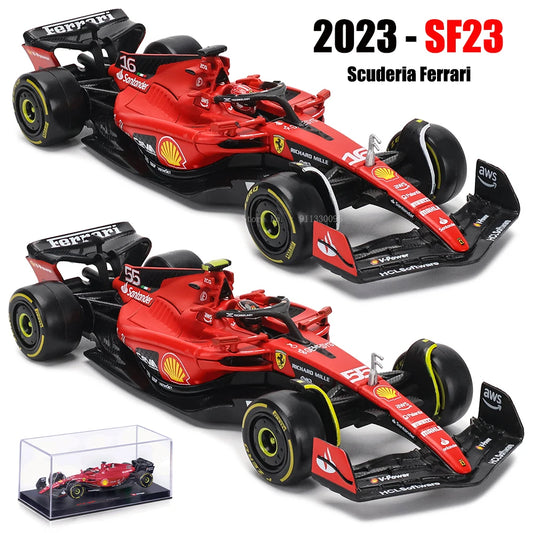 Bburago 1:43 F1 2023 16# Charles Leclerc Scuderia Ferrari SF23 #55 Carlos Sainz Alloy Car Die Cast Car