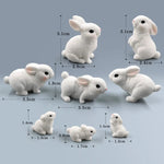 4/5/6/8 Pieces Miniature Rabbit Figurines