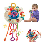 BPA Free Baby Sensory Toys Silicone Pull String Activity