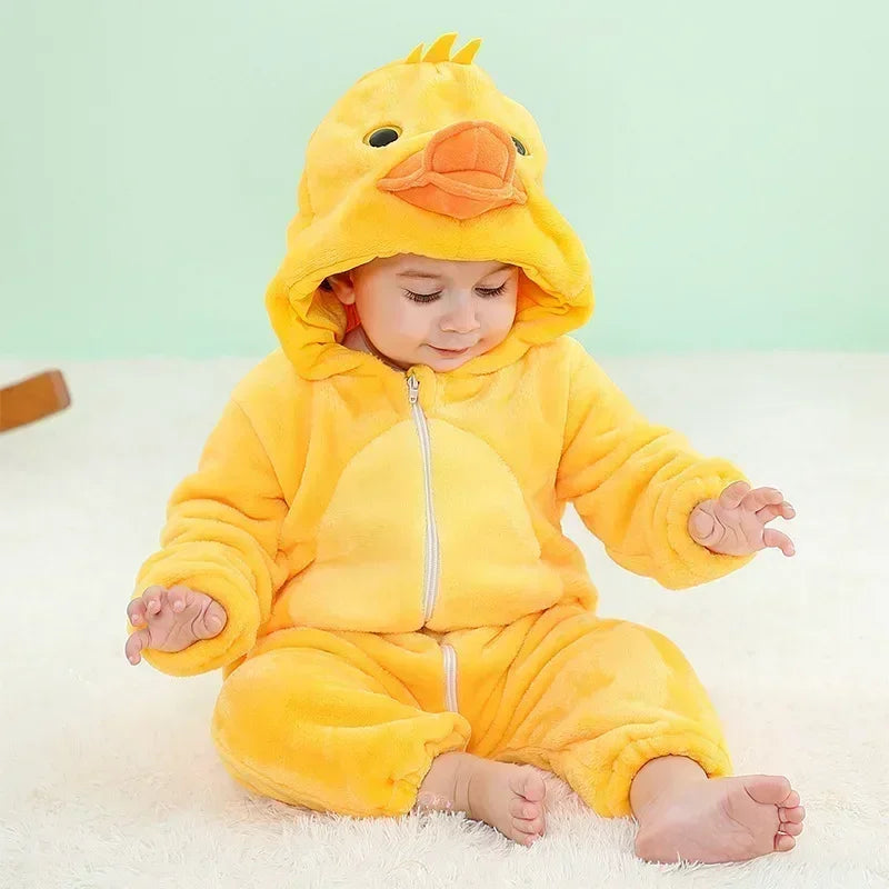 Baby Onesie Animal Costume Winter Flannel Jumpsuit V3