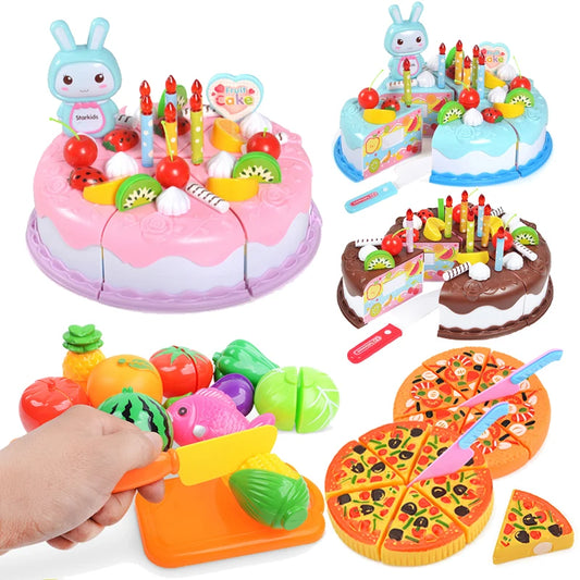 Kitchen Toys Plastic Cutting Food