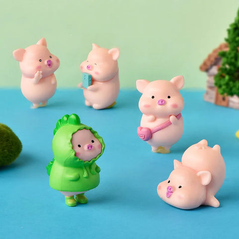 Kawaii Pig Resin Diy Home Decoration Figurines