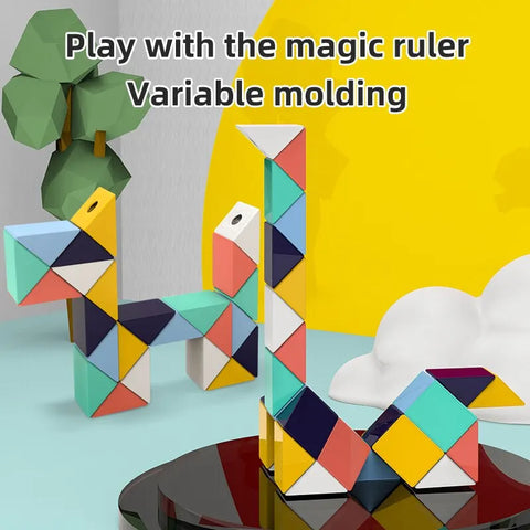 3D Magic Ruler Toys Twisted Puzzle Cubes