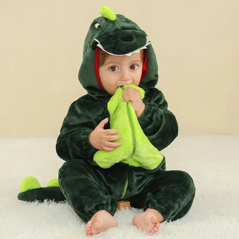 Baby Onesie Animal Costume Winter Flannel Jumpsuit V1