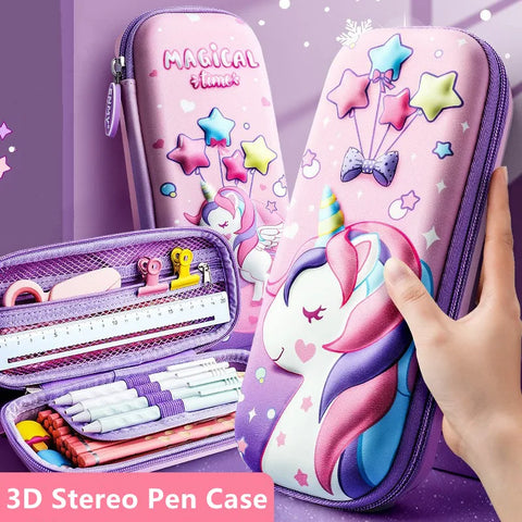 3D Unicorn cute pencil box