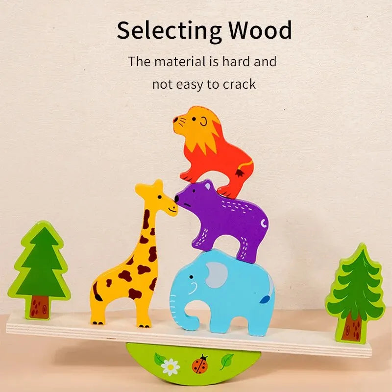 Animal Balance Puzzles Blocks Wooden Toys