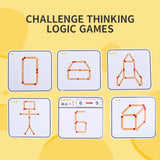 Children's Wooden Match Game Stick Geometric Logic Thinking