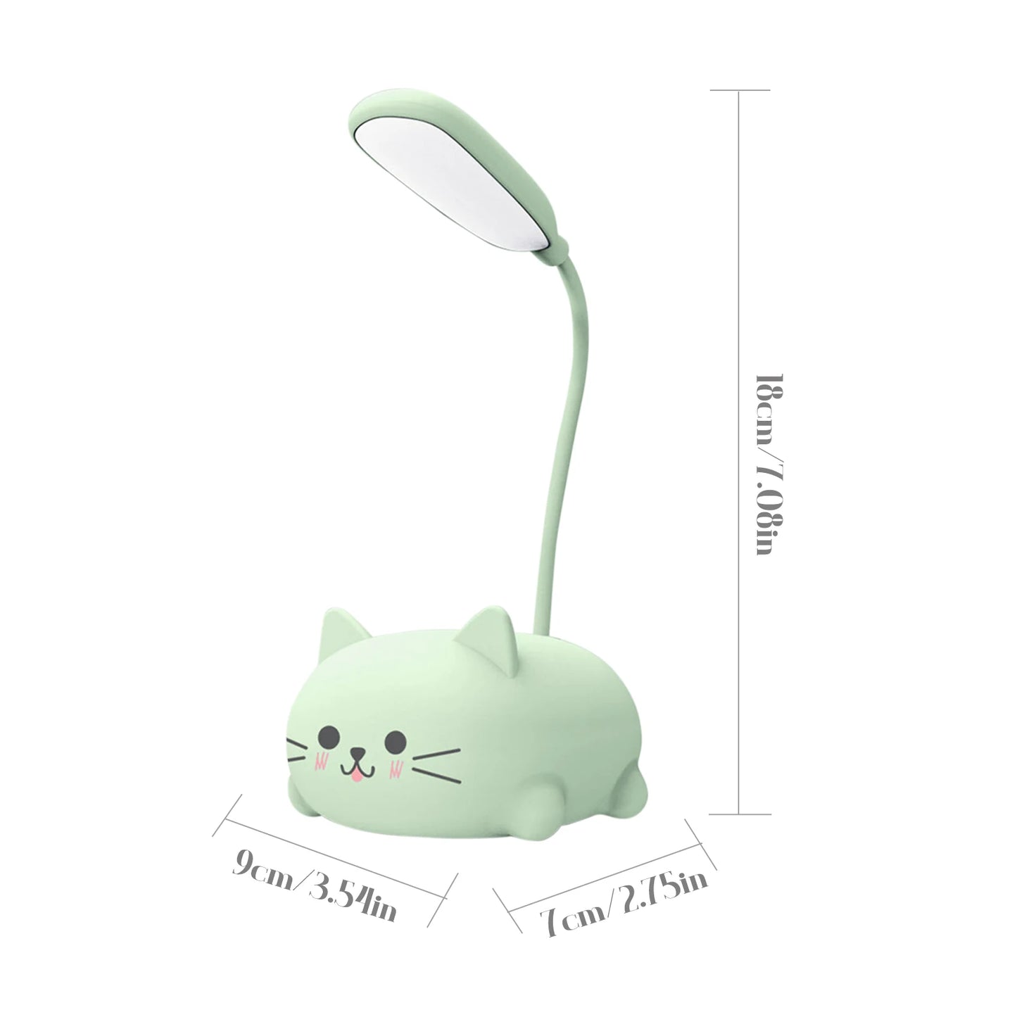 LED Desk Lamp for Kids Bedroom Cute Cat Lamp USB Rechargeable