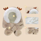 Winter Baby Hat Scarf One-Piece Faux Fur 6-30M