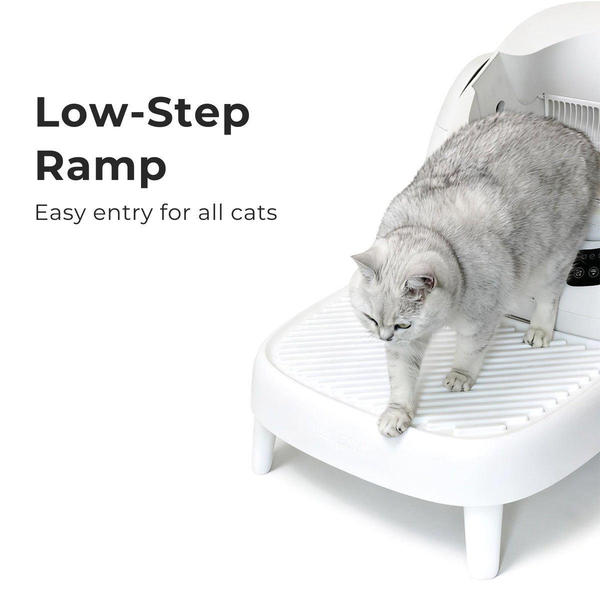 CATLINK Scooper Open-X / Scoop Robot Pro Ramp ( White & Dark Grey Color )