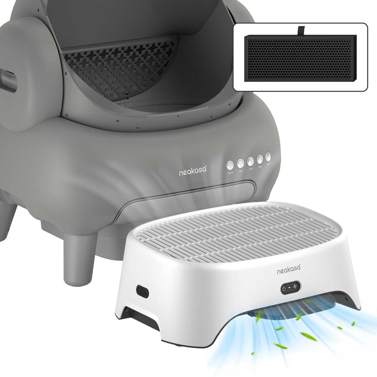Neakasa AirStep Odor-Eliminating Cat Litter Box Step Purifier