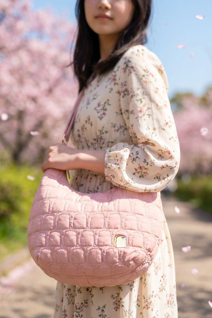 Quilted Toasty Croissant Crossbody Bag