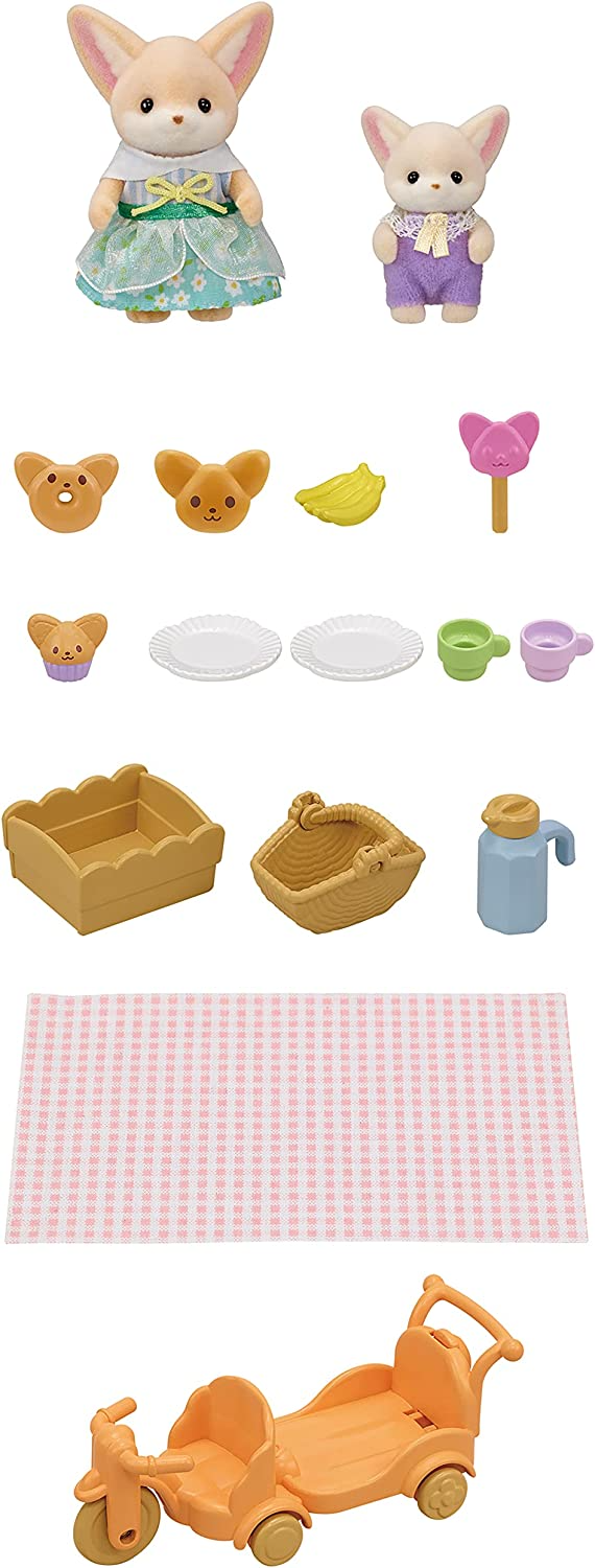 Sylvanian Families Sunny Picnic Set Fennec Fox Sister & Baby