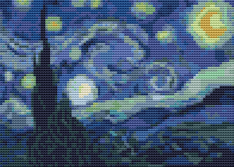 The Starry Night Mini Cross Stitch Kit