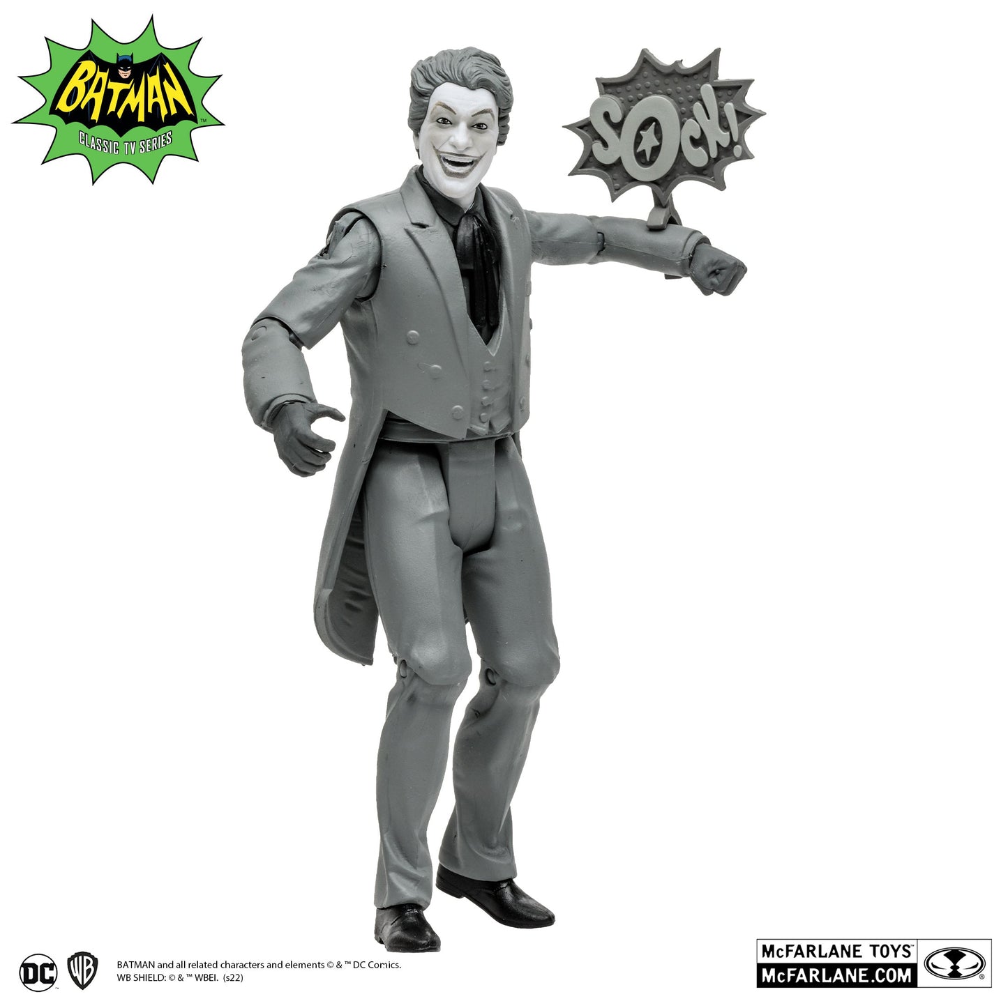 Mcfarlane Dc Retro Batman 66 6Inch Figure - The Joker (Black & White Tv Variant) Comics