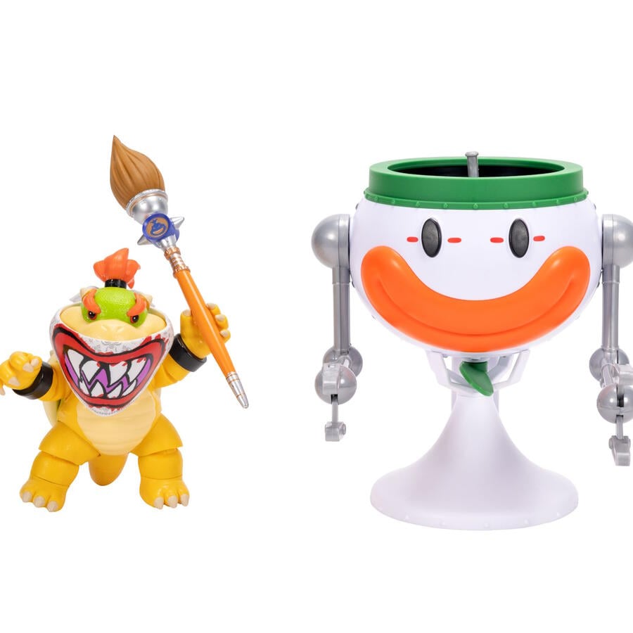 The Super Mario Galaxy Movie - 5” Bowser Jr. with Clown Car Paintbrush and Water-Reveal Stickers - Nintendo