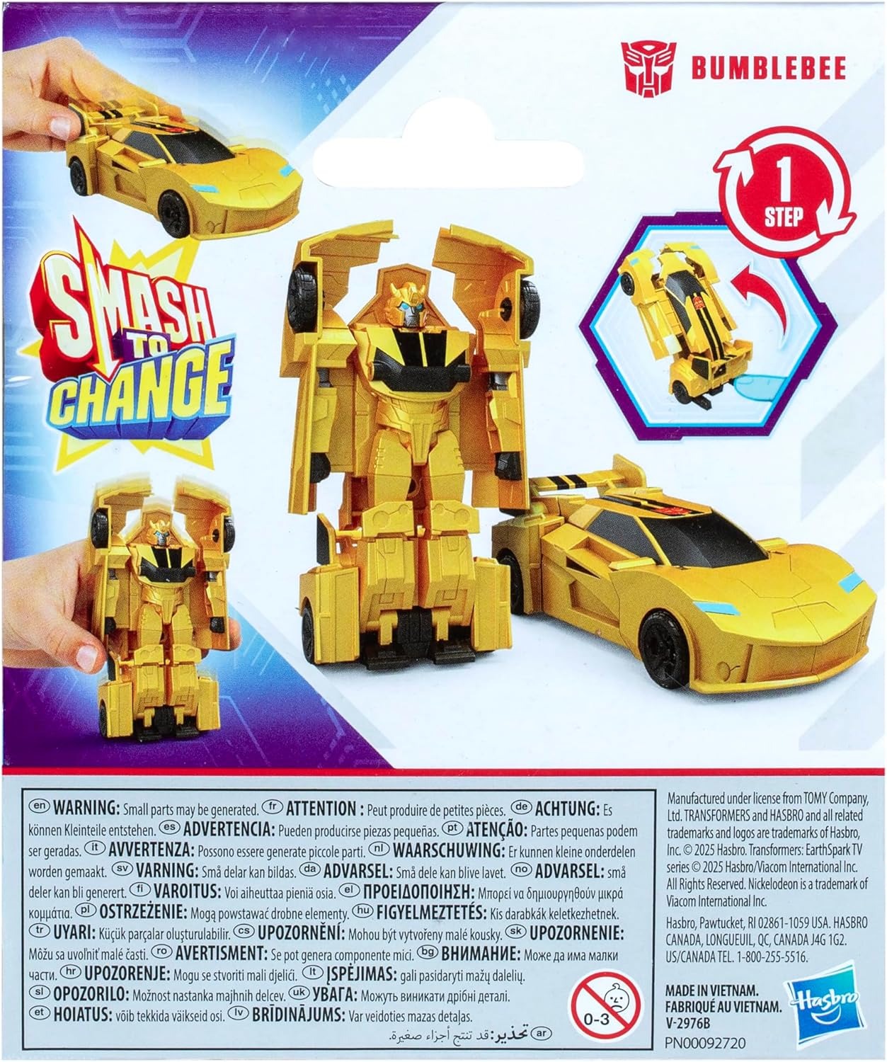 Transformers EarthSpark 1-Step Smash Changers Bumblebee