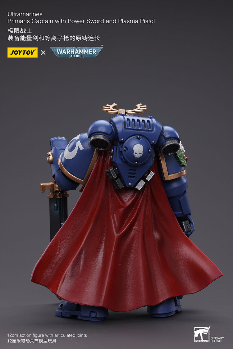 JOYTOY Warhammer 40K Ultramarines Primaris Captain with Power Sword and Plasma Pistol