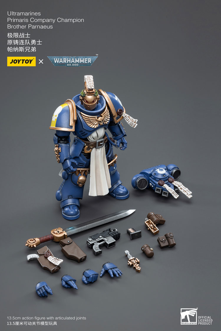 Joytoy Warhammer 40K Ultramarines Primaris Company Champion Brother Parnaeus Warhammer