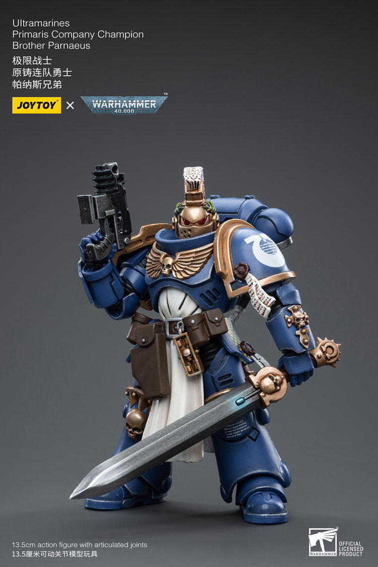 Joytoy Warhammer 40K Ultramarines Primaris Company Champion Brother Parnaeus Warhammer