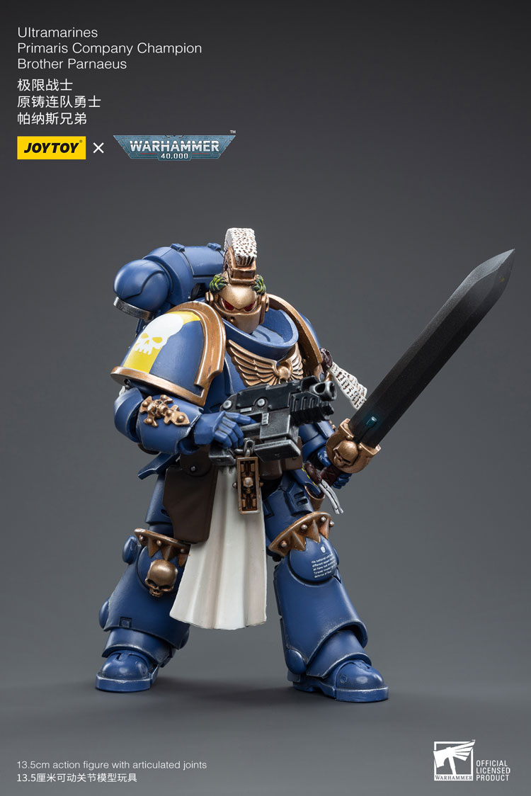 Joytoy Warhammer 40K Ultramarines Primaris Company Champion Brother Parnaeus Warhammer