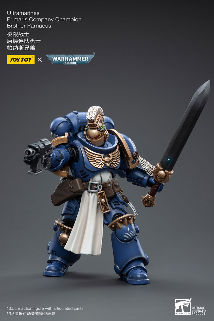 Joytoy Warhammer 40K Ultramarines Primaris Company Champion Brother Parnaeus Warhammer