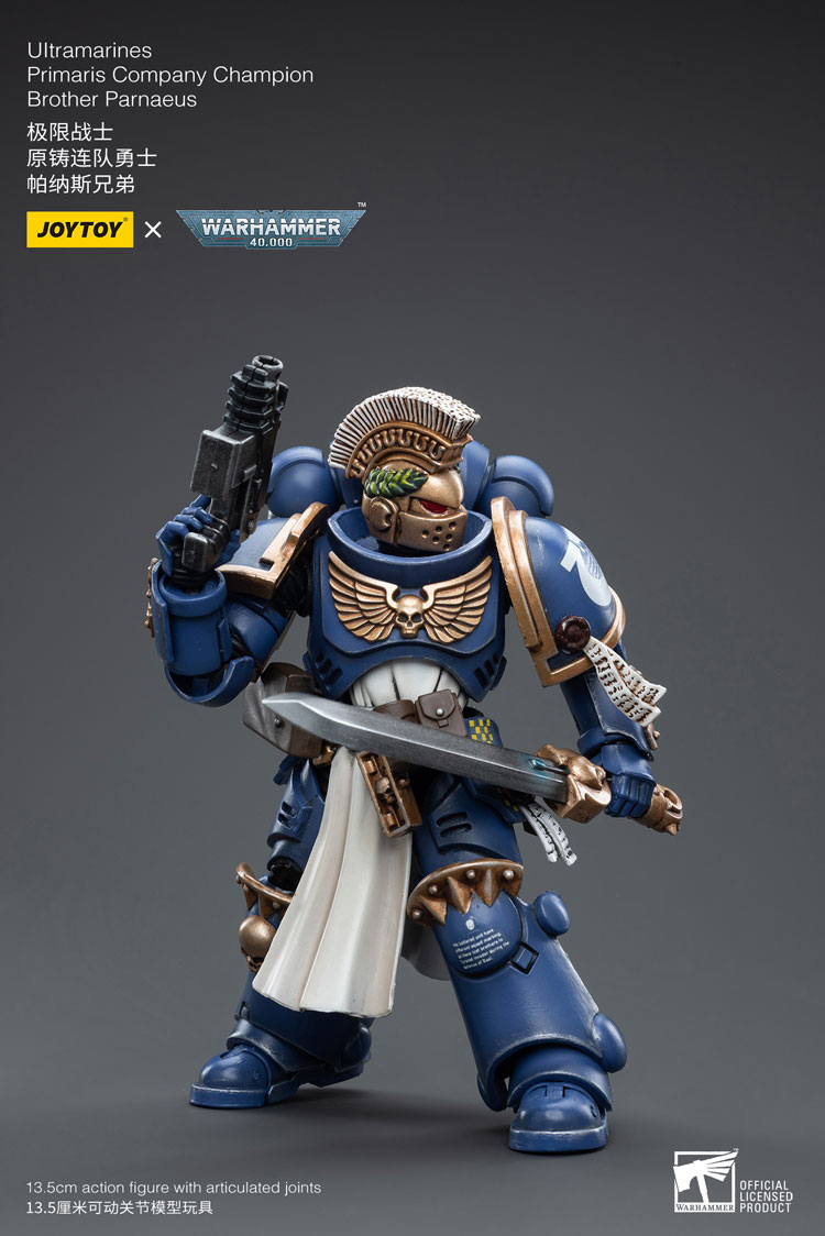 Joytoy Warhammer 40K Ultramarines Primaris Company Champion Brother Parnaeus Warhammer