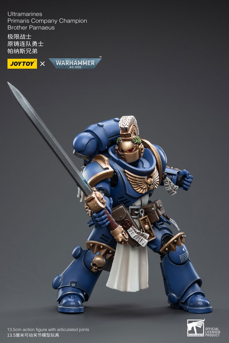 Joytoy Warhammer 40K Ultramarines Primaris Company Champion Brother Parnaeus Warhammer