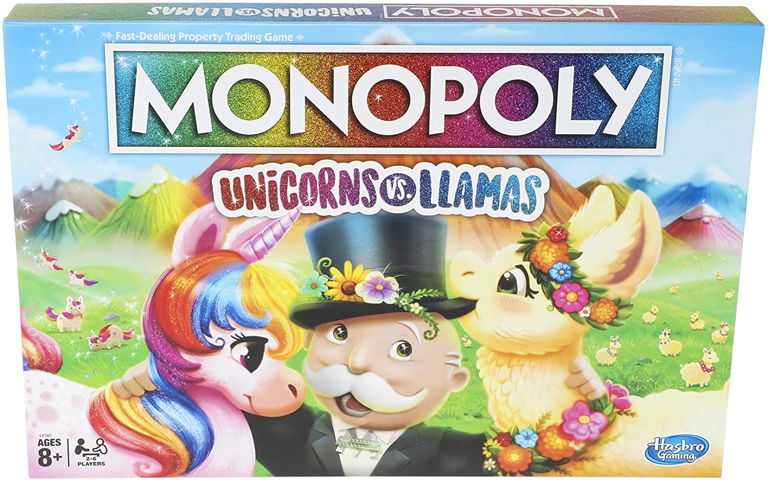 Hasbro - Monopoly Unicorns Vs. Llamas Board Game Gaming