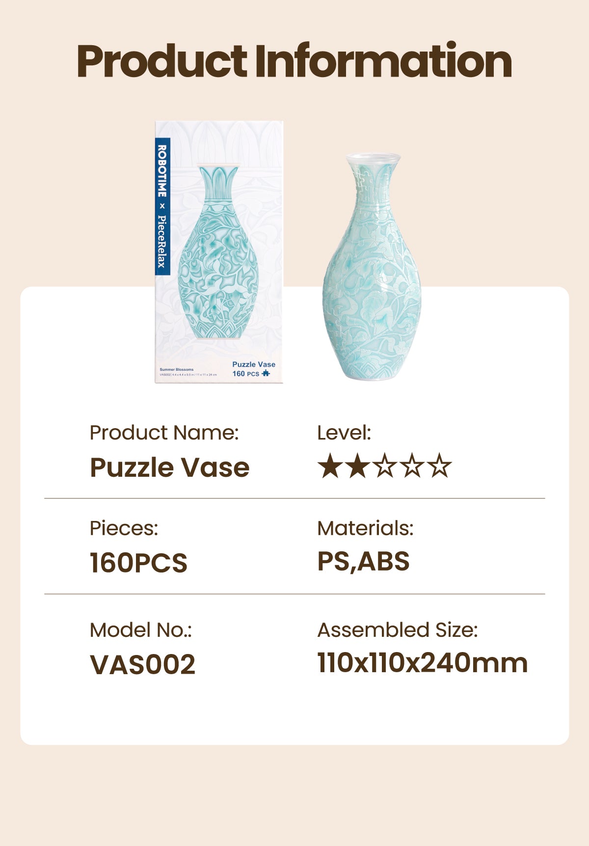 Robotime Puzzle Vase Summer Blossoms Emerald Garden VAS002