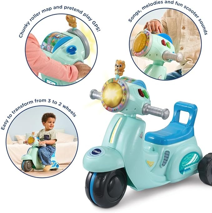 VTech 2 In 1 Ride N Balance Scooter Blue