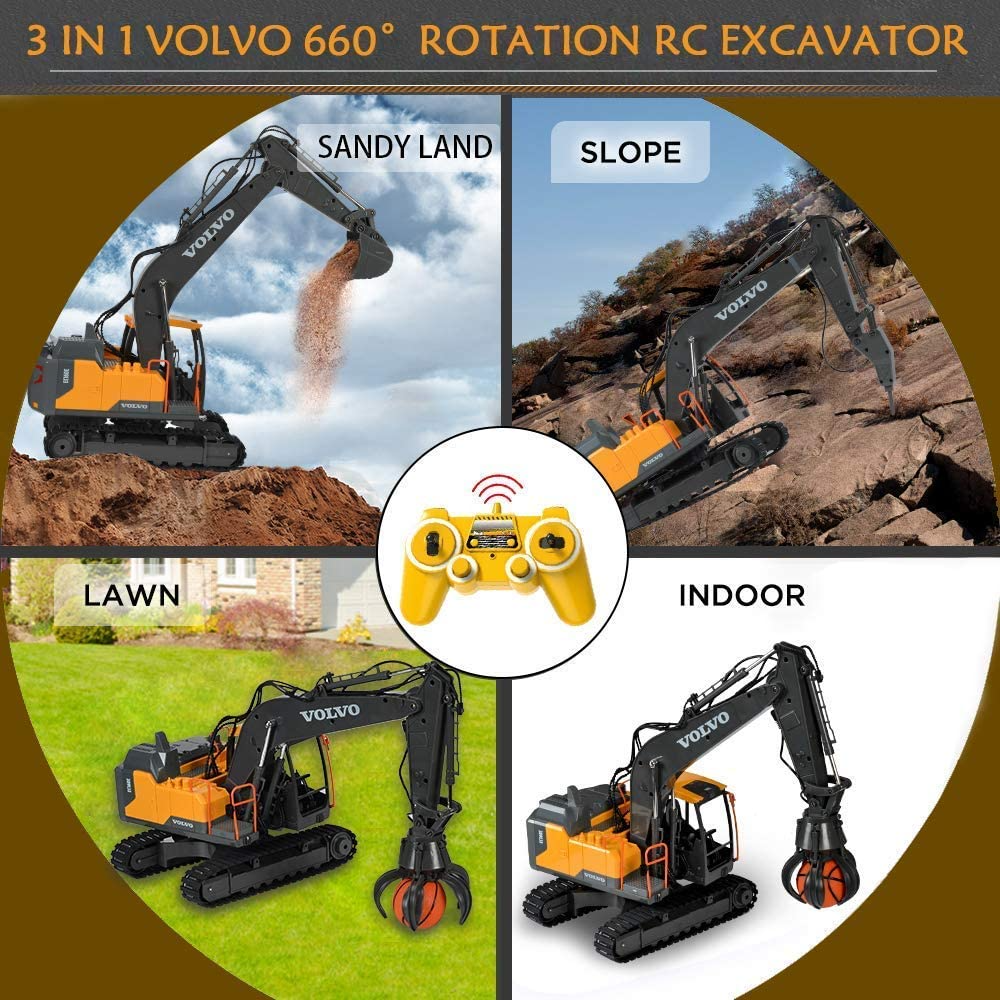 Double E Volvo 3 In 1 Rc Excavator