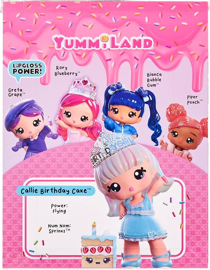 Yummiland Large Doll with Lipgloss Pet - Callie Birthday Cake