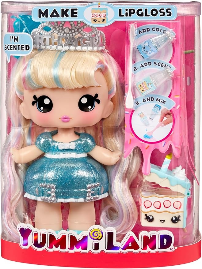 Yummiland Large Doll with Lipgloss Pet - Callie Birthday Cake