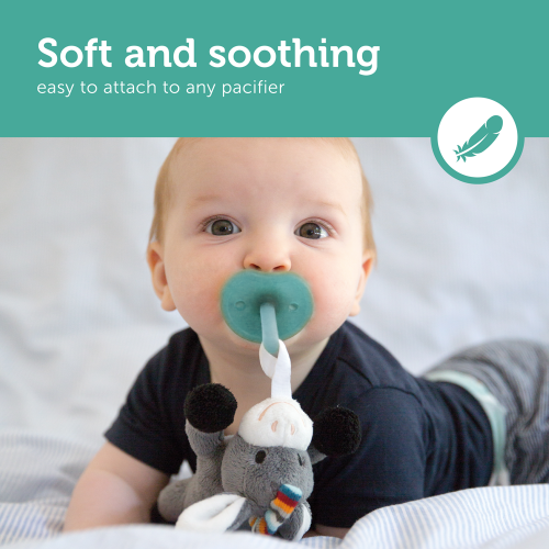Soft Toy with Pacifier Holder - Dexy / Lizzy / Donny