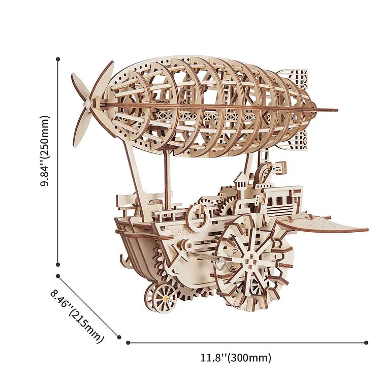 Robotime ROKR エアビークル メカニカル 飛行船 3D 木製パズル LK702