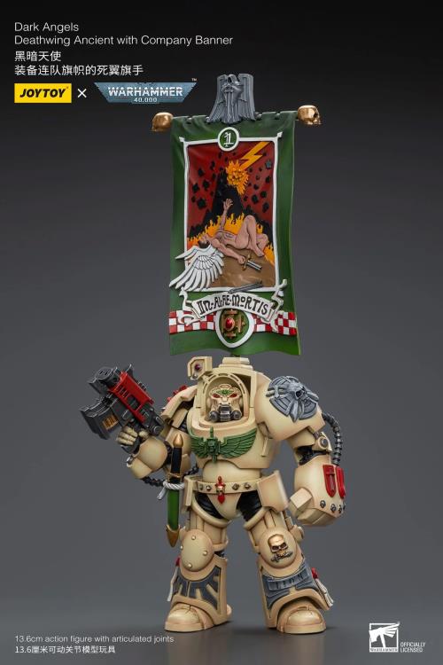 JOYTOY Warhammer 40K Dark Angels Deathwing Ancient with Company Banner JT9176