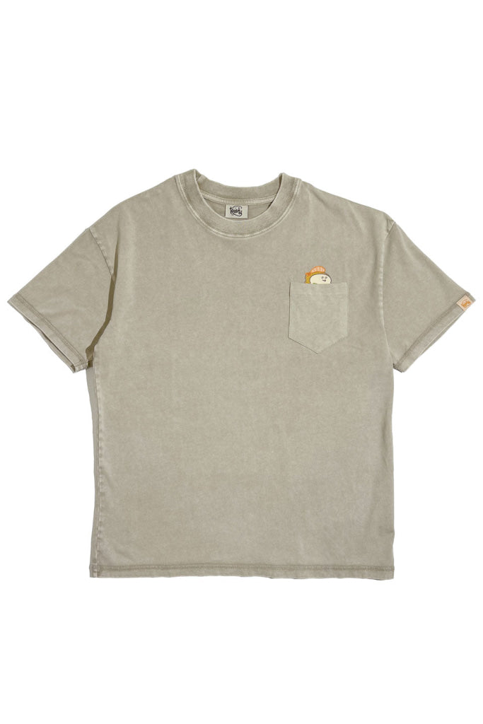 Acid Wash Pocket Tee - Beige Herb Brunch / 2XS