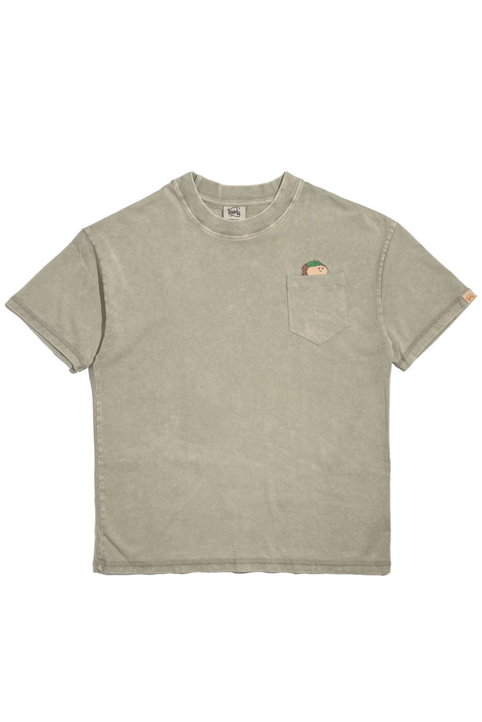 Acid Wash Pocket Tee - Beige MG Garlic Butter / 2XS