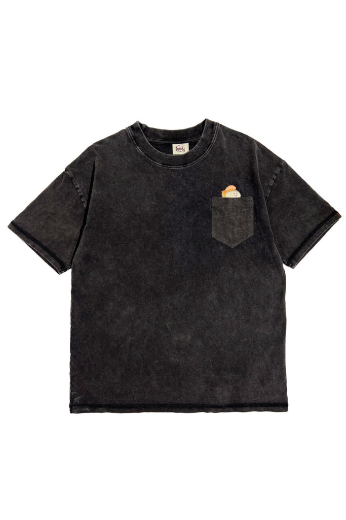 Acid Wash Pocket Tee - Black Herb Brunch / 3XS