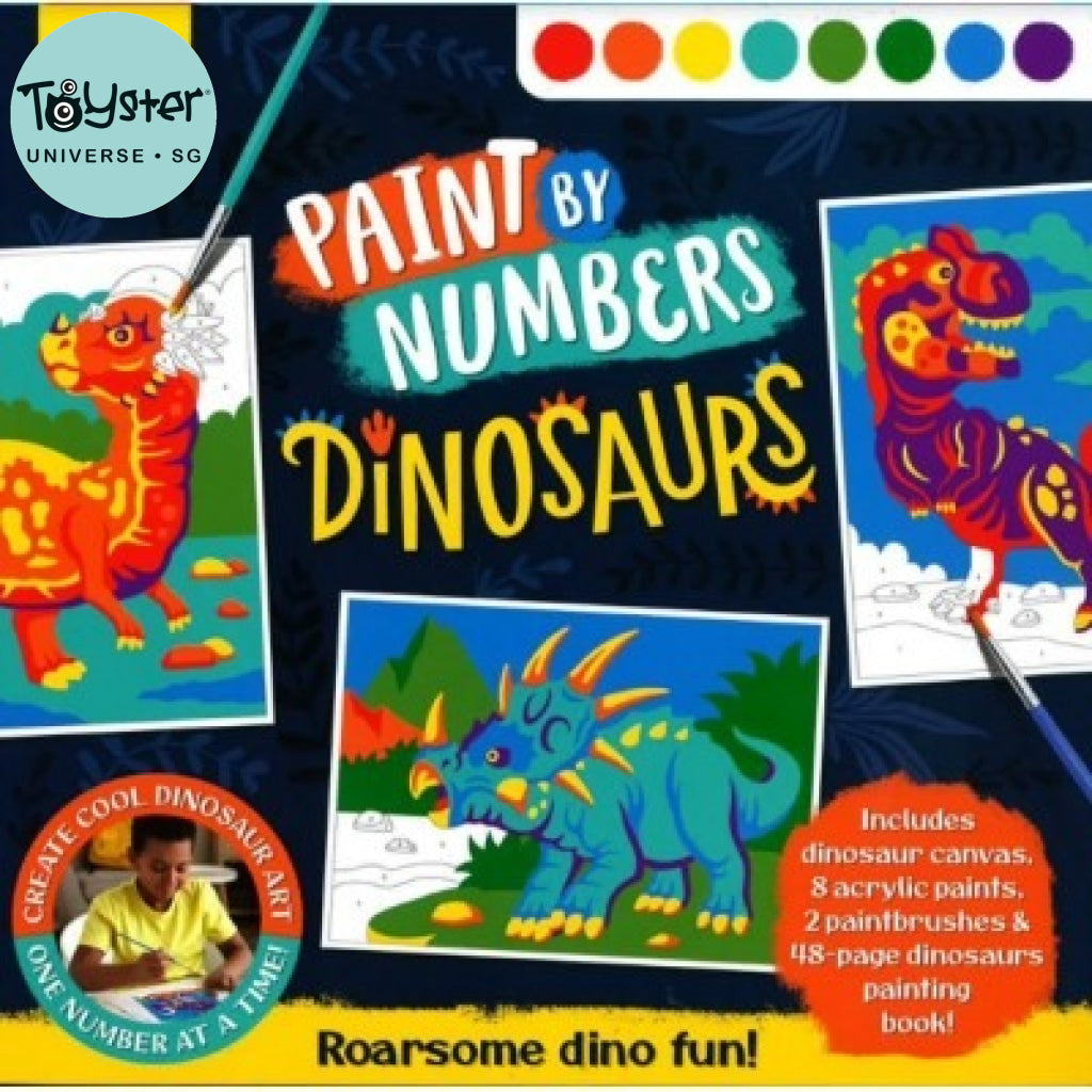Activity Station Paint By Numbers Dinosaur Book + Kit Activity Station