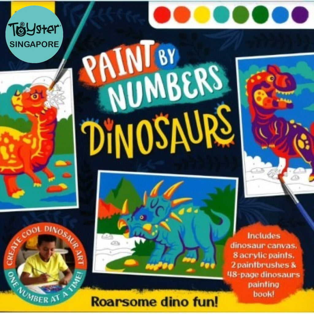 Activity Station Paint By Numbers Dinosaur Book + Kit Activity Station