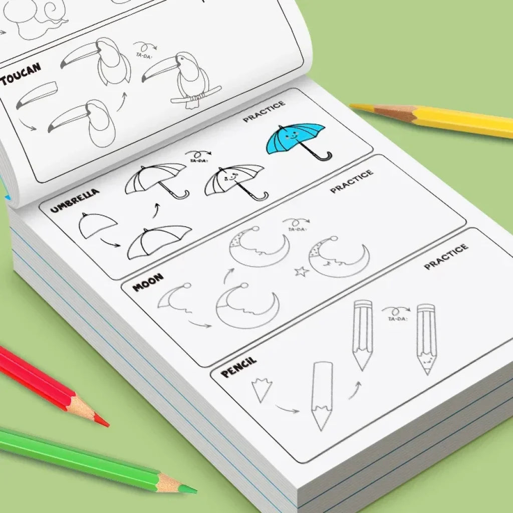 Art Learning Book - How to Draw Everything with Simple Steps - Blue