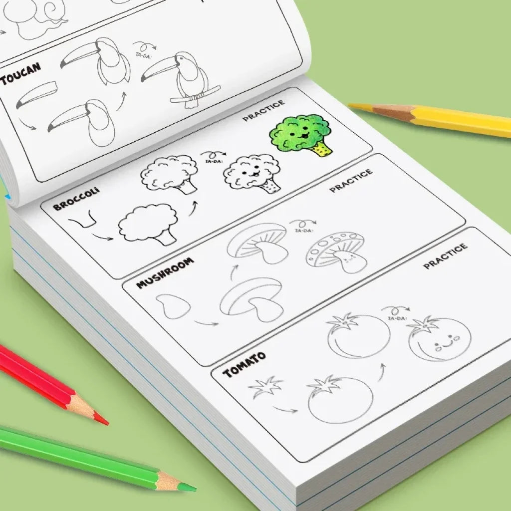 Art Learning Book - How to Draw Everything with Simple Steps - Blue