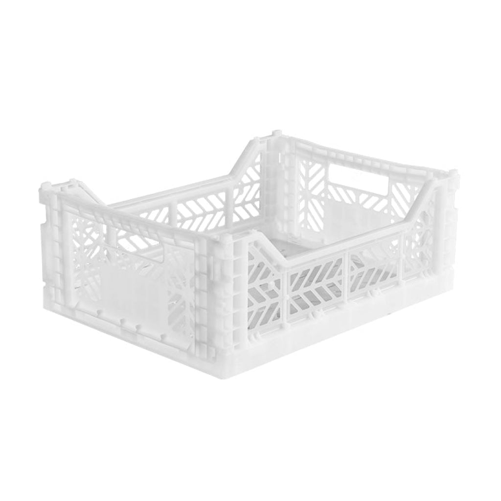 Aykasa Folding Midibox Colour Crate - White - Storage