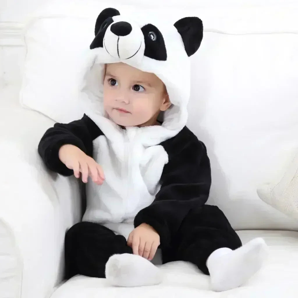 Baby Onesie Animal Costume Winter Flannel Jumpsuit V1 Panda / 30-36 Months(120)