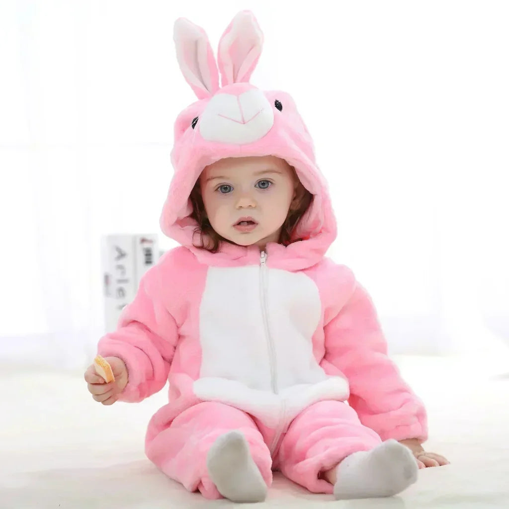 Baby Onesie Animal Costume Winter Flannel Jumpsuit V2 Rabbit / 30-36 Months(120)