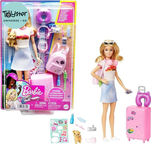 Barbie Doll & Accessories Travel Set with Puppy - Barbie